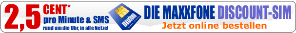 2,5 Cent pro Minute & SMS rund um die Uhr, an alle Netze!